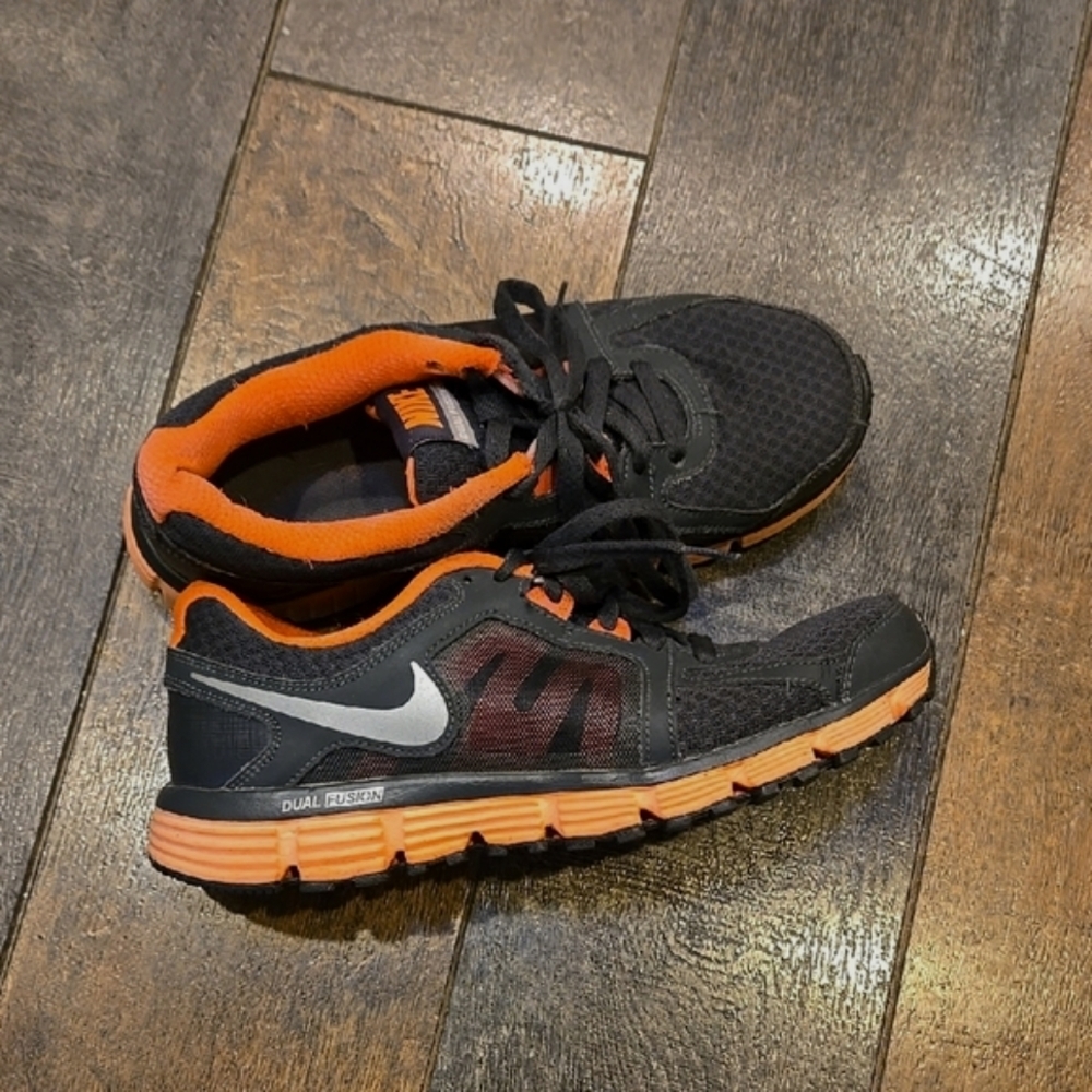 Nike Black and Coral Athletic Shoes